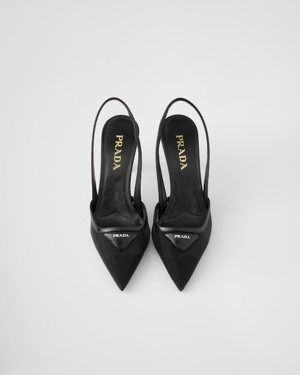 Mesh fabric slingback pumps Mesh fabric slingback pumps