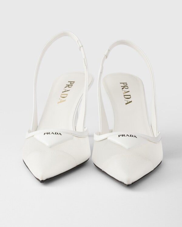Mesh fabric slingback pumps Mesh fabric slingback pumps