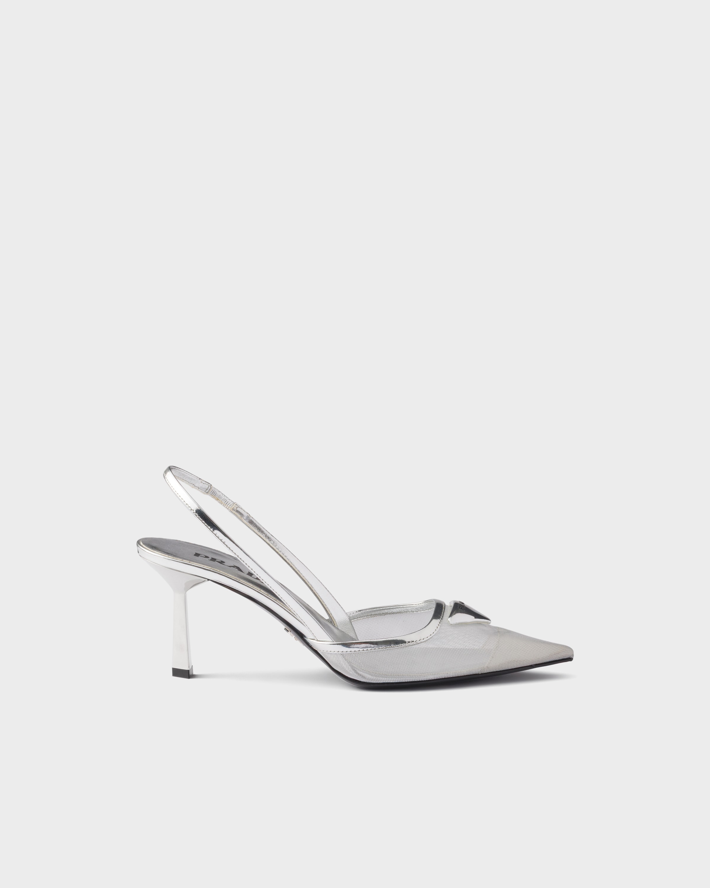 Prada Mesh fabric slingback pumps