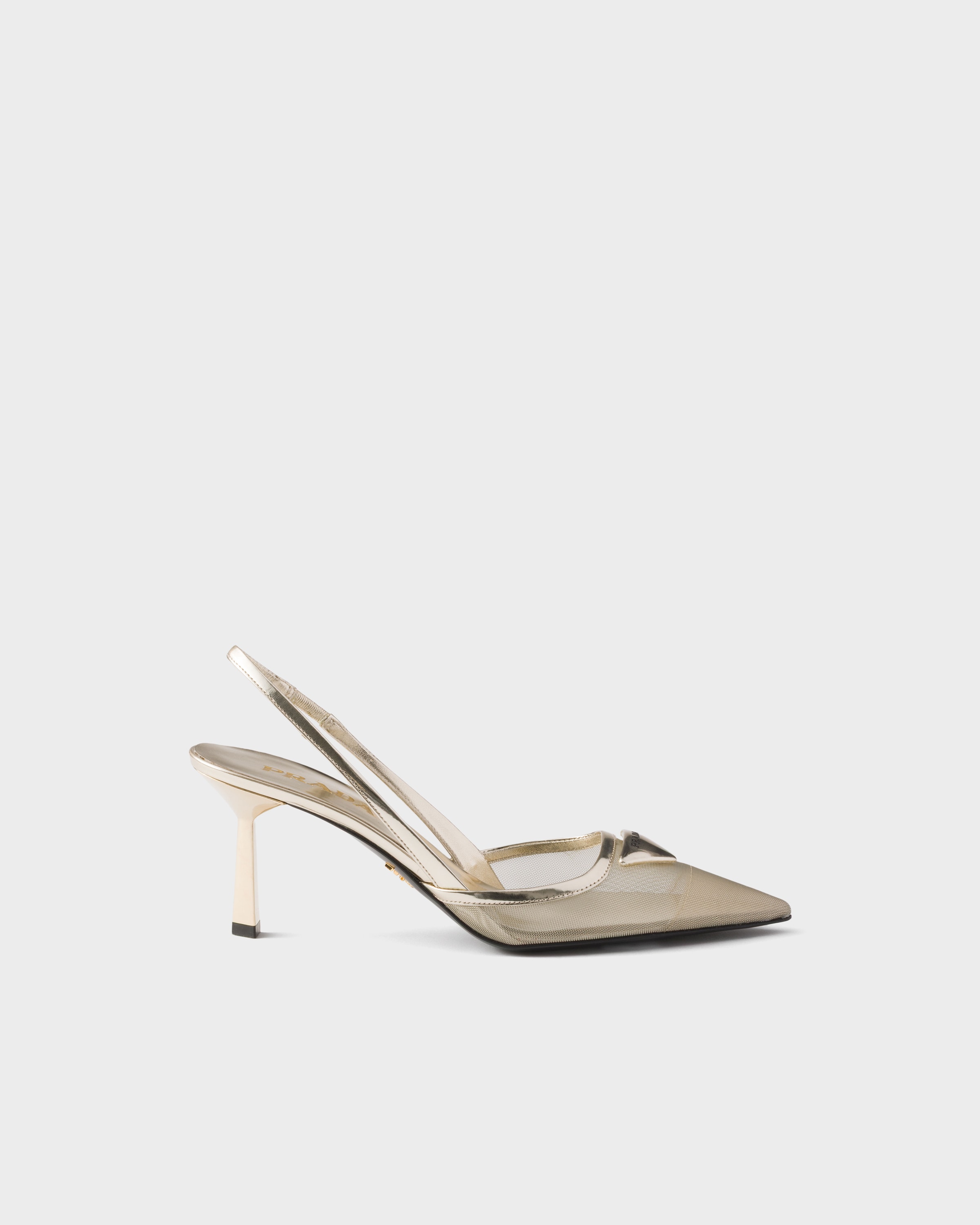 Prada Mesh fabric slingback pumps