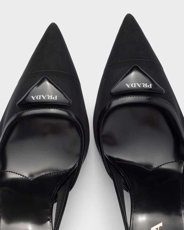 Mesh fabric slingback pumps - Black Mesh fabric slingback pumps - Black
