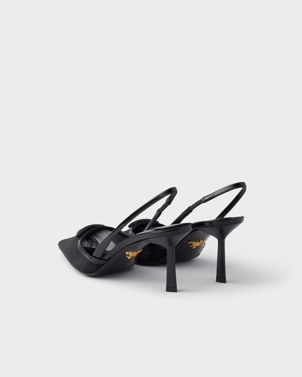 Mesh fabric slingback pumps - Black Mesh fabric slingback pumps - Black