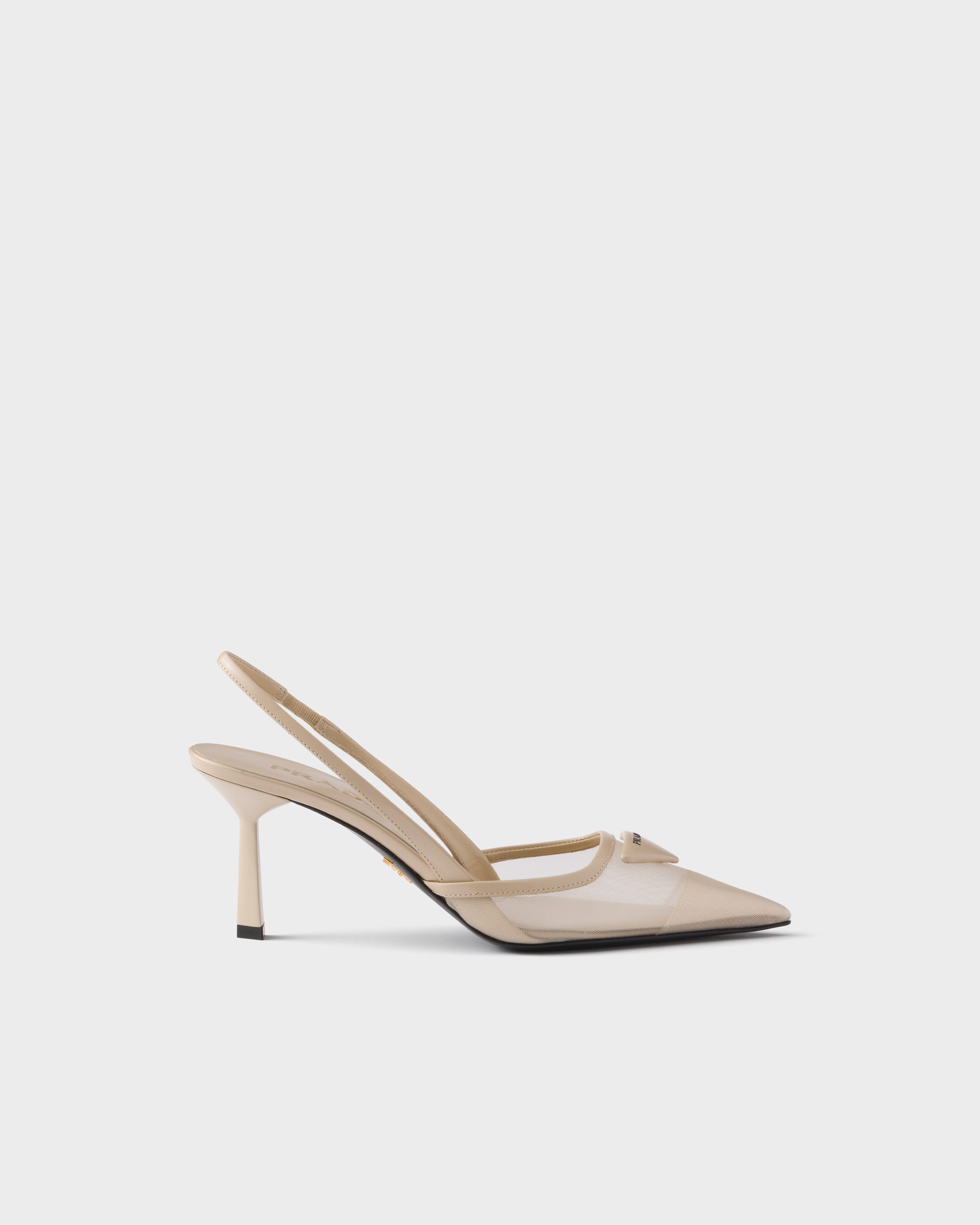 Prada Mesh fabric slingback pumps