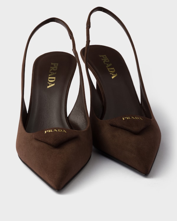 Escarpins à bride arrière en veau velours Escarpins à bride arrière en veau velours