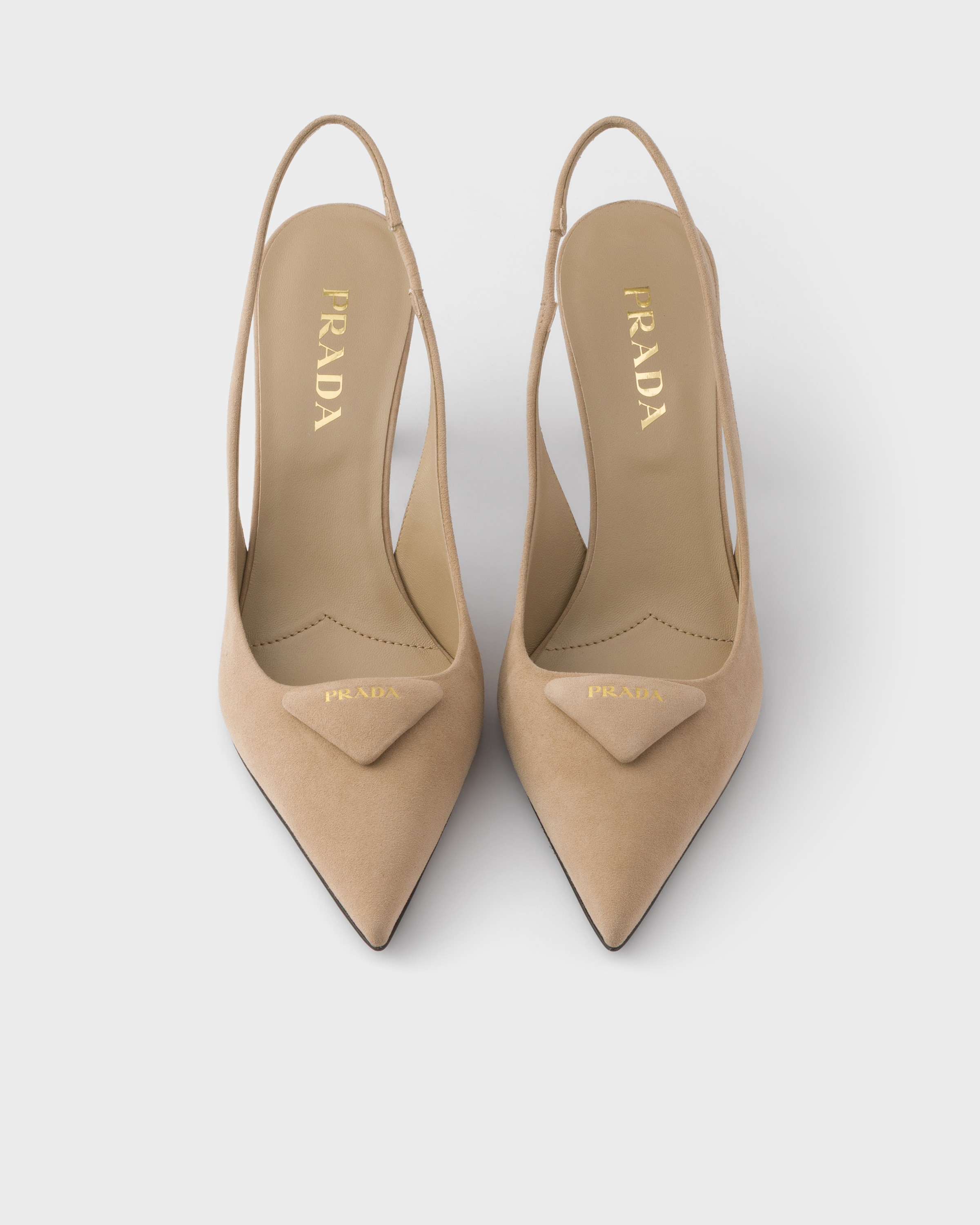 Sand Beige Suede Slingback Pumps | PRADA - Singapore