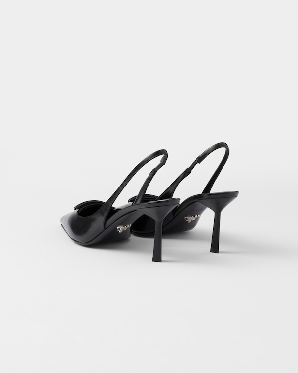 Brushed leather slingback pumps Brushed leather slingback pumps