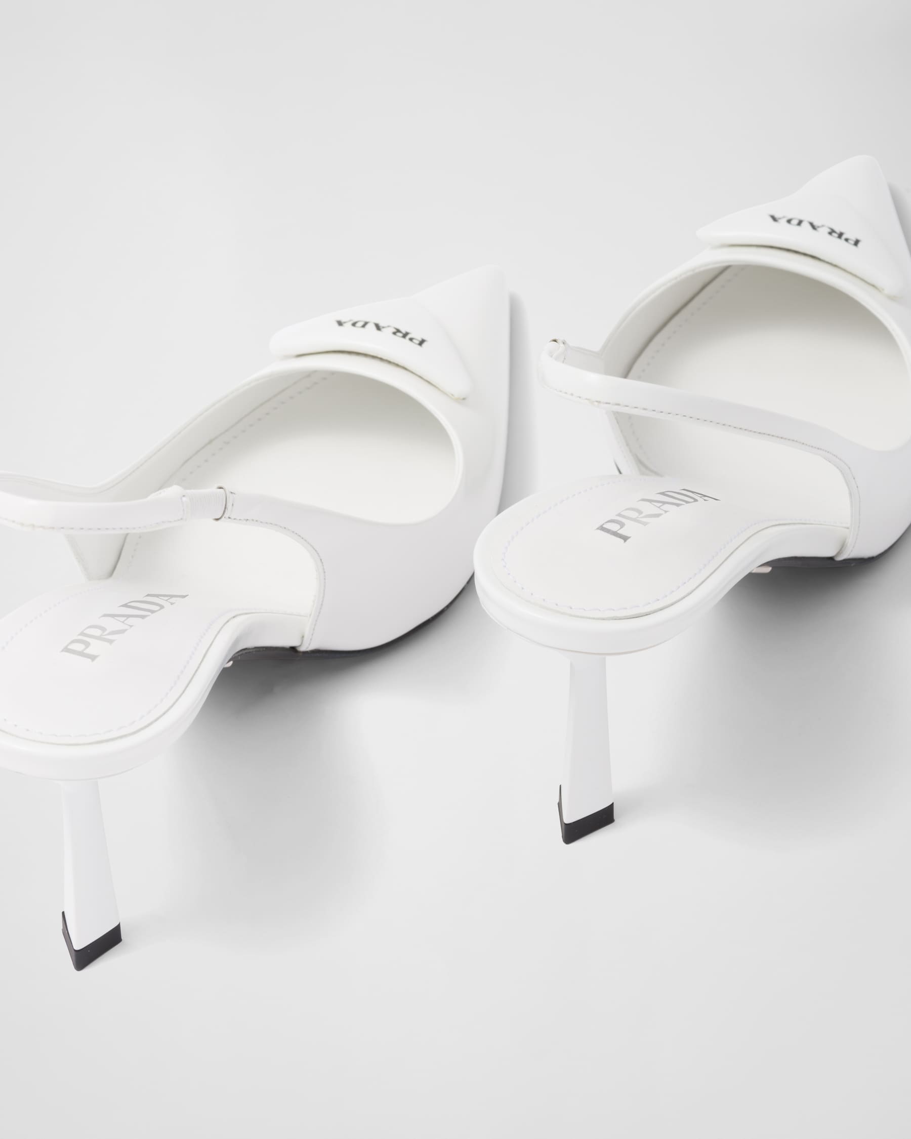 brushed leather slingback pumps