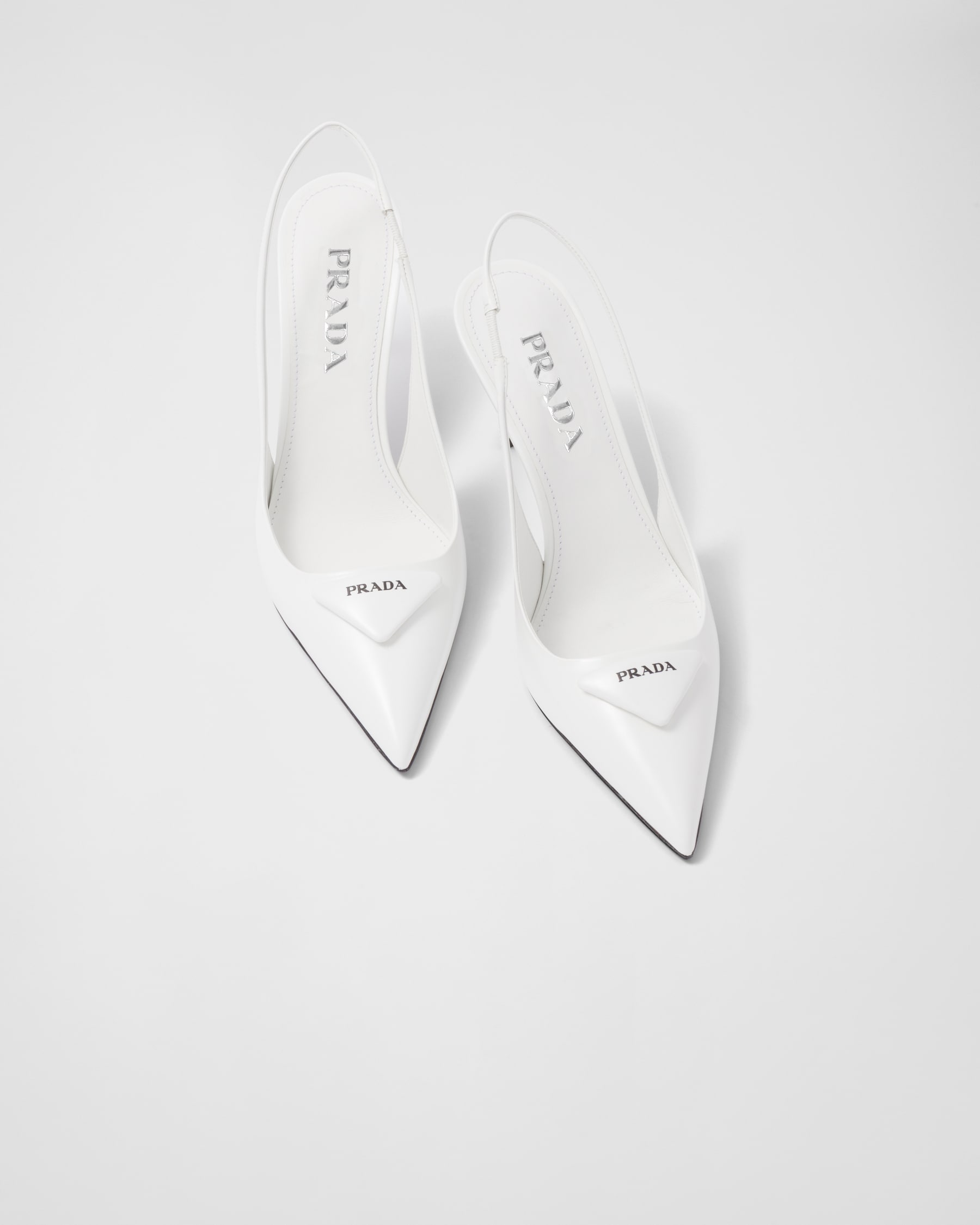 brushed leather slingback pumps