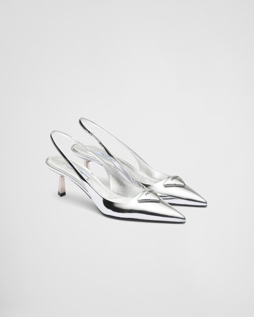 Prada silver pumps discount