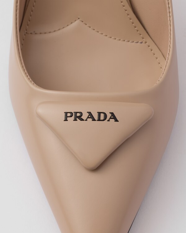 Brushed leather slingback pumps Brushed leather slingback pumps