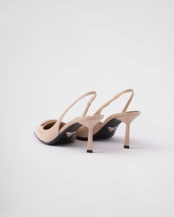 Brushed leather slingback pumps Brushed leather slingback pumps