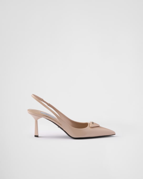 Brushed leather slingback pumps Brushed leather slingback pumps