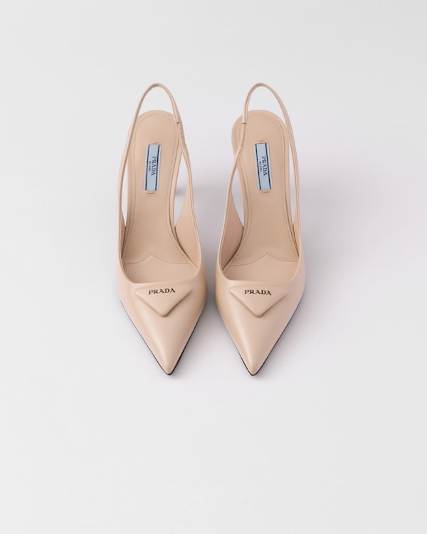 Brushed leather slingback pumps Brushed leather slingback pumps
