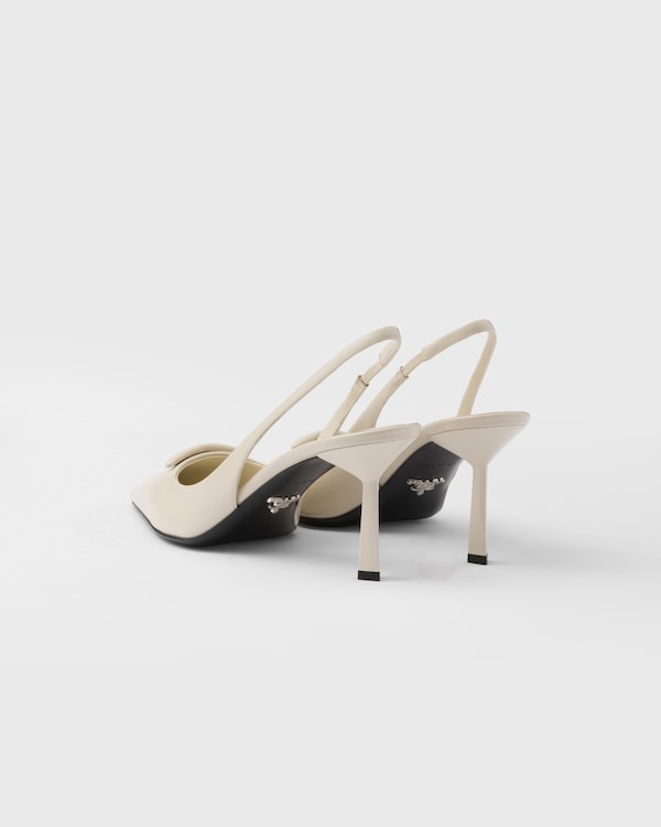 Saffiano patent leather slingback pumps Saffiano patent leather slingback pumps