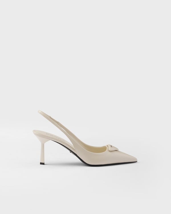 Saffiano patent leather slingback pumps Saffiano patent leather slingback pumps