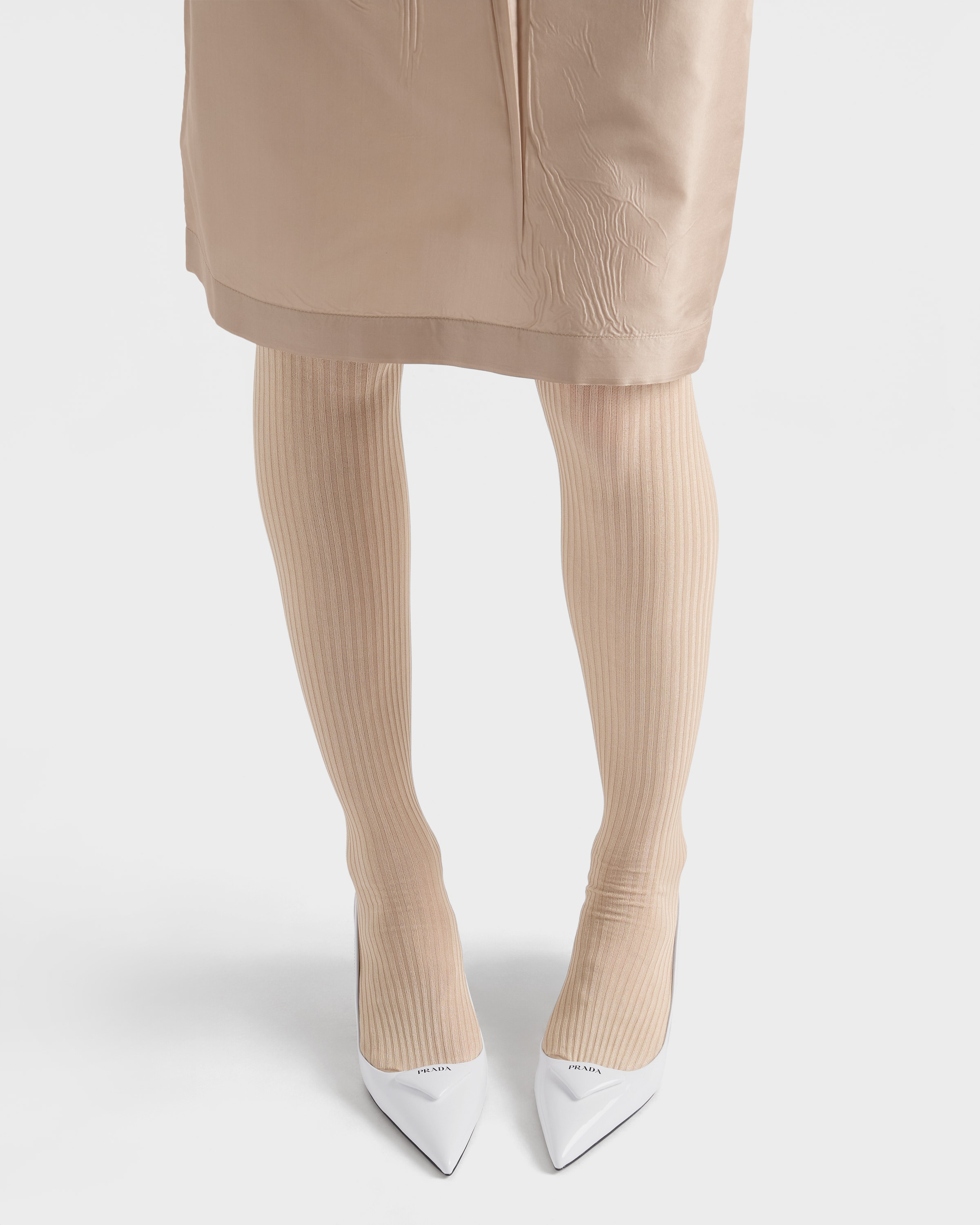 PRADA アイボリー スリングバックパンプス 新品 23.5cm ホワイト パテントレザー スリングバックパンプス | PRADA