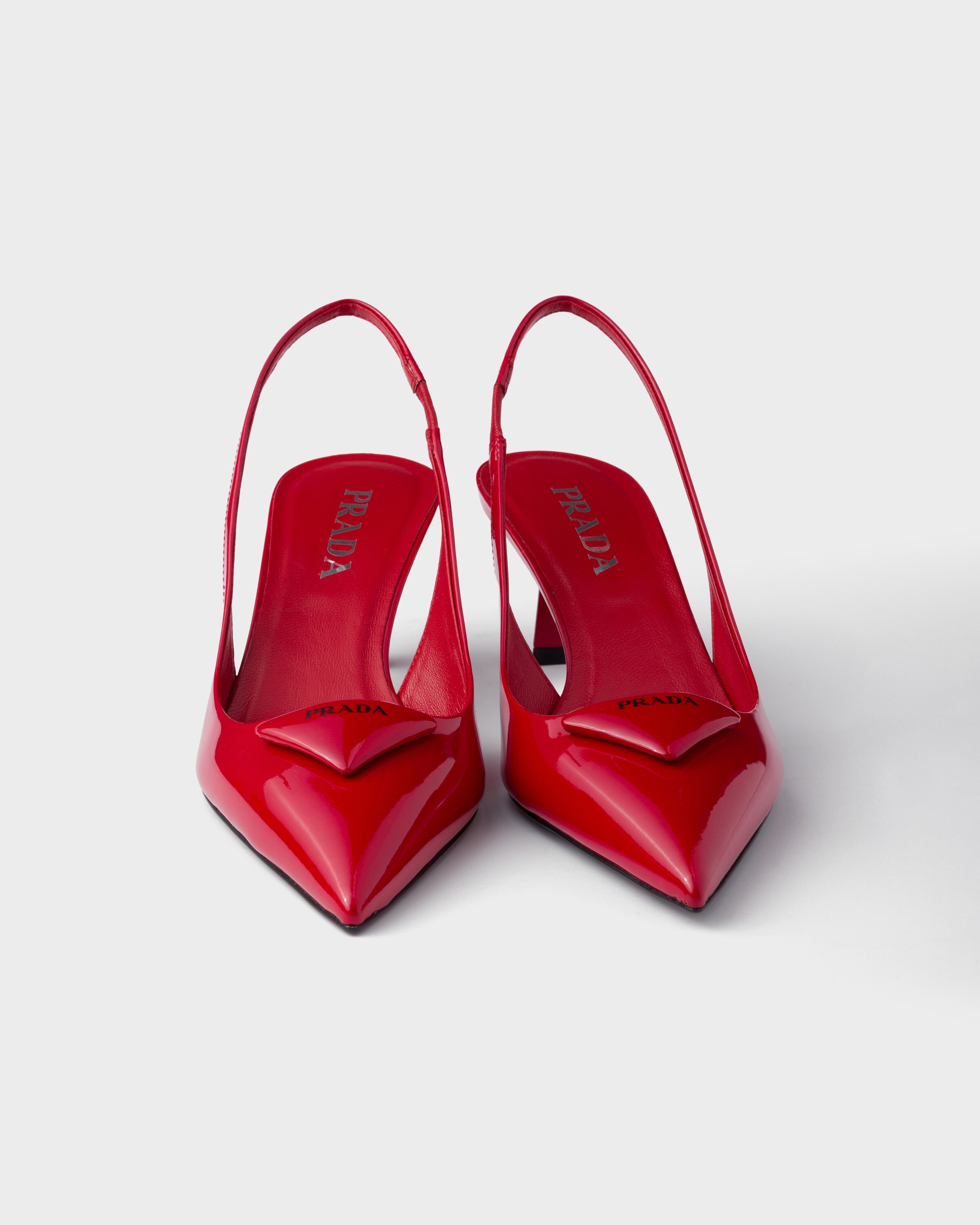 Red Patent Leather Slingback Pumps | PRADA