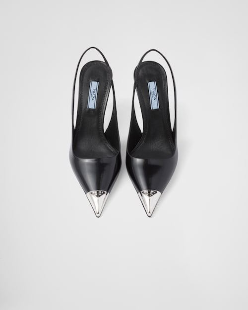 Prada Brushed leather slingback pumps 4