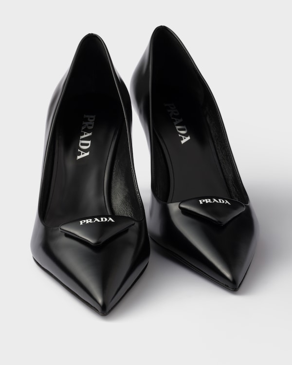 Brushed leather pumps - Black Brushed leather pumps - Black