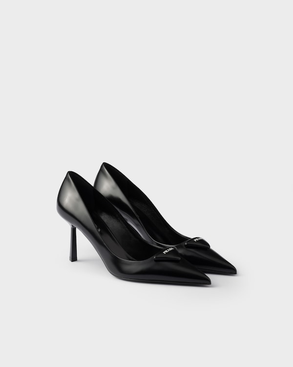 Brushed leather pumps - Black Brushed leather pumps - Black