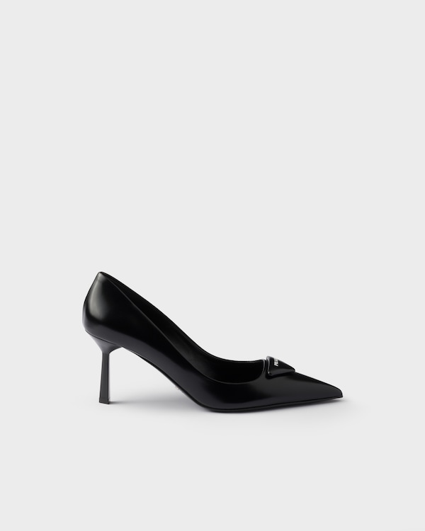 Brushed leather pumps - Black Brushed leather pumps - Black