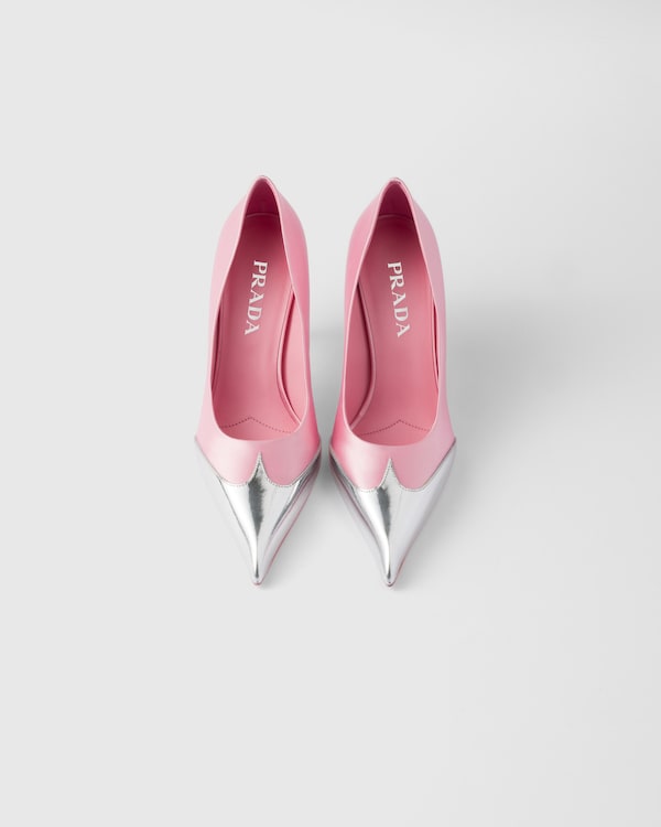 Satin and metallic leather pumps Satin and metallic leather pumps