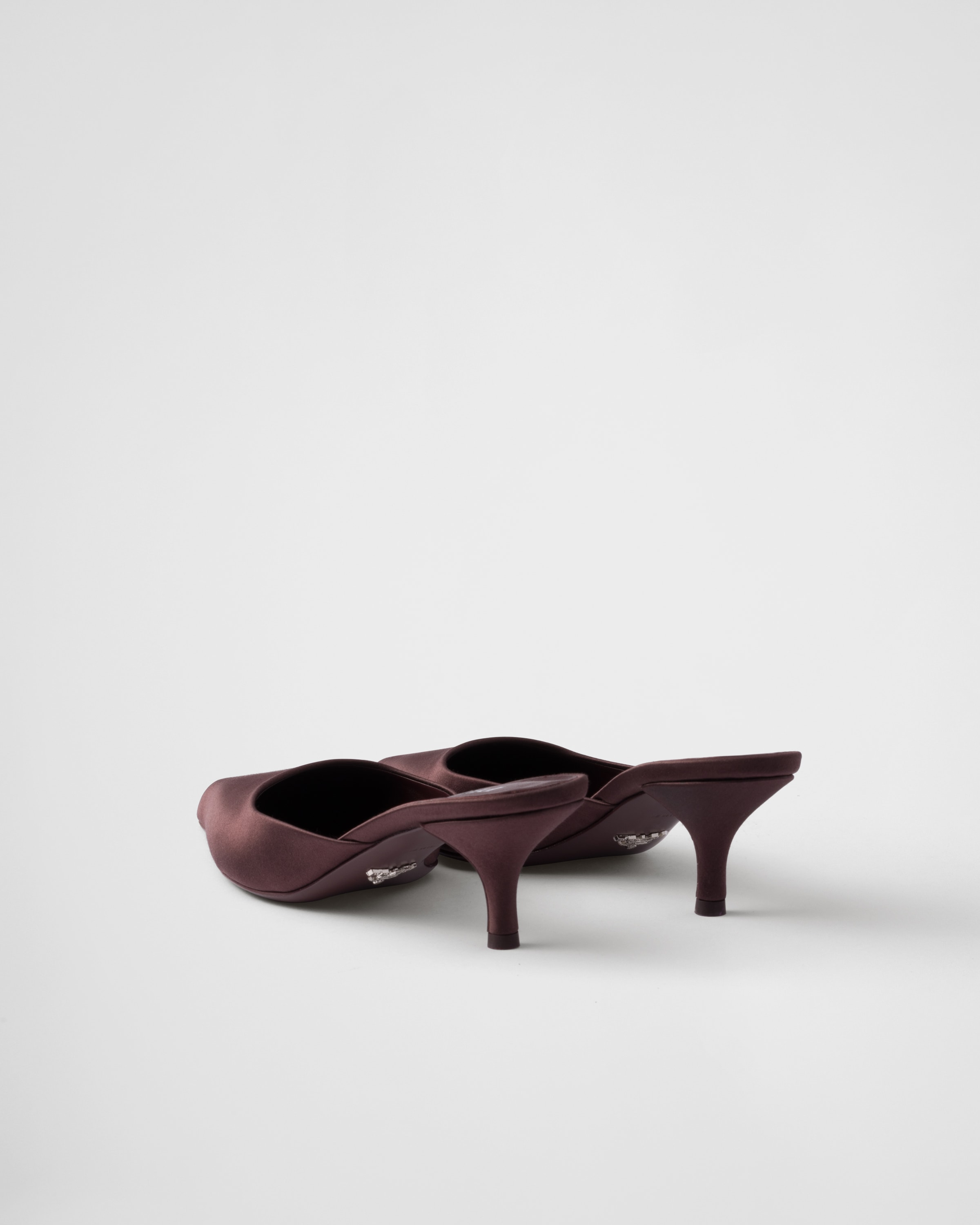 Burgundy Satin Mules | PRADA