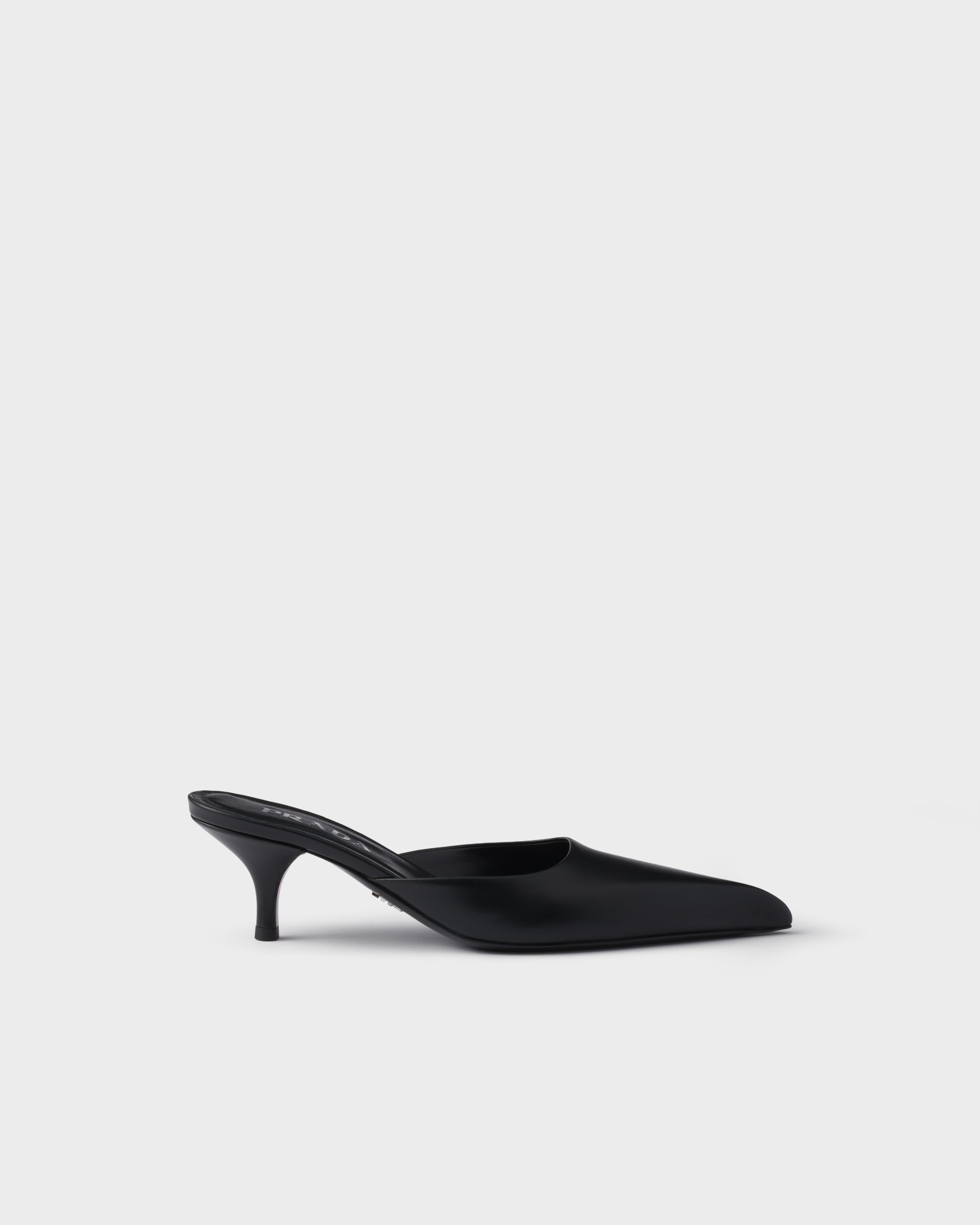 Black Leather Mules | PRADA