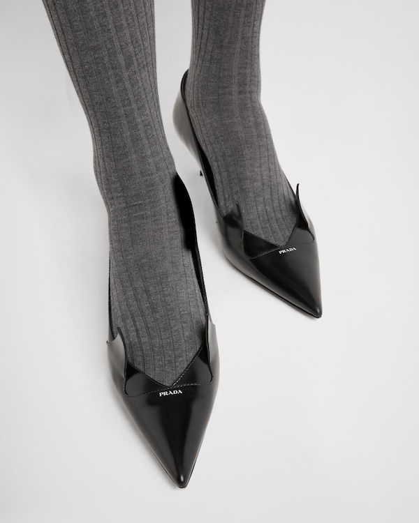 Two-tone brushed leather pumps Two-tone brushed leather pumps