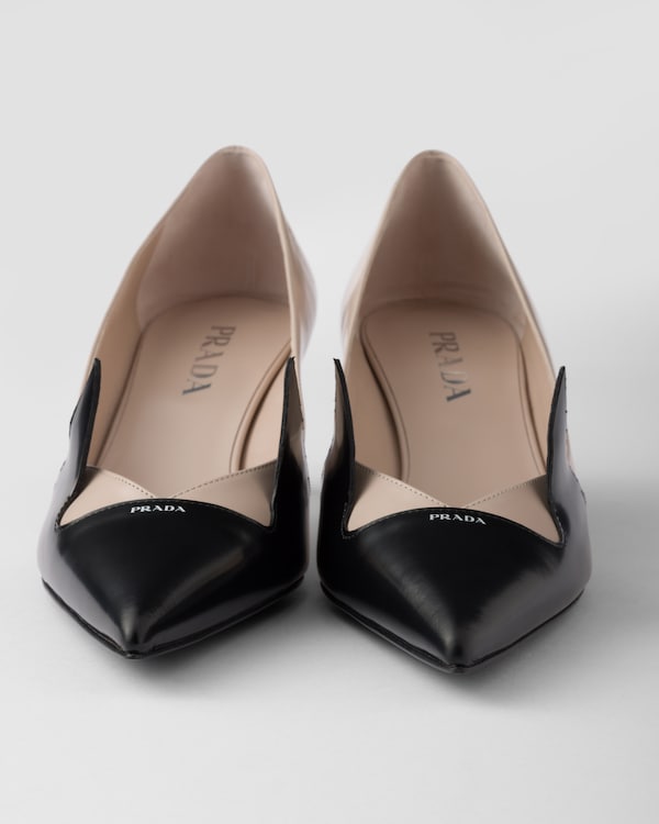 Escarpins en cuir brossé bicolore Escarpins en cuir brossé bicolore