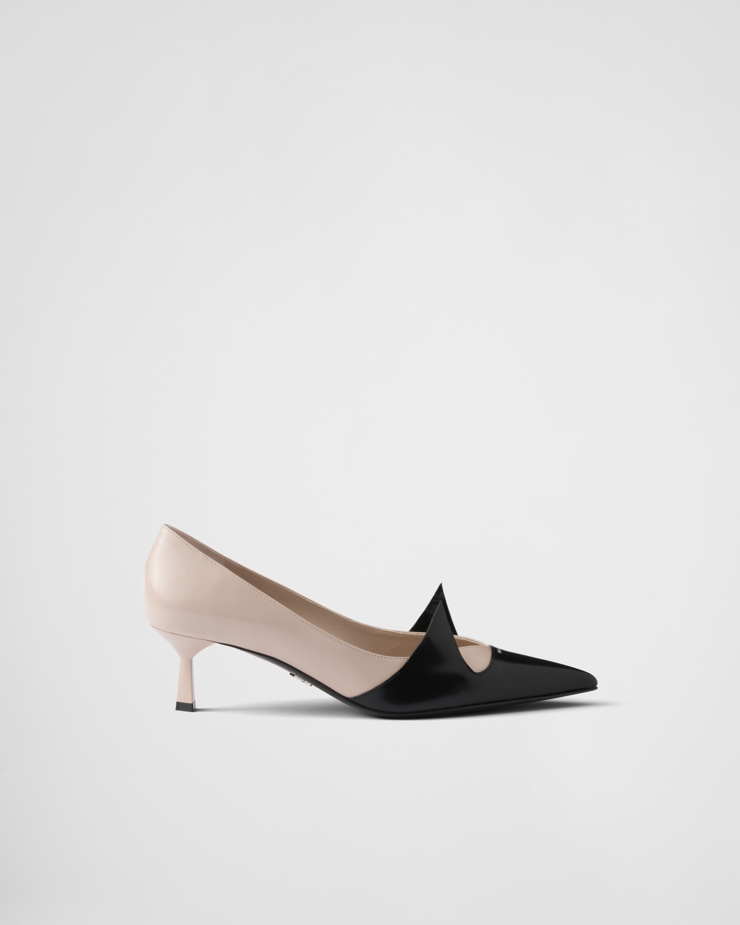 Silk/black Two-tone Brushed Leather Pumps | PRADA
