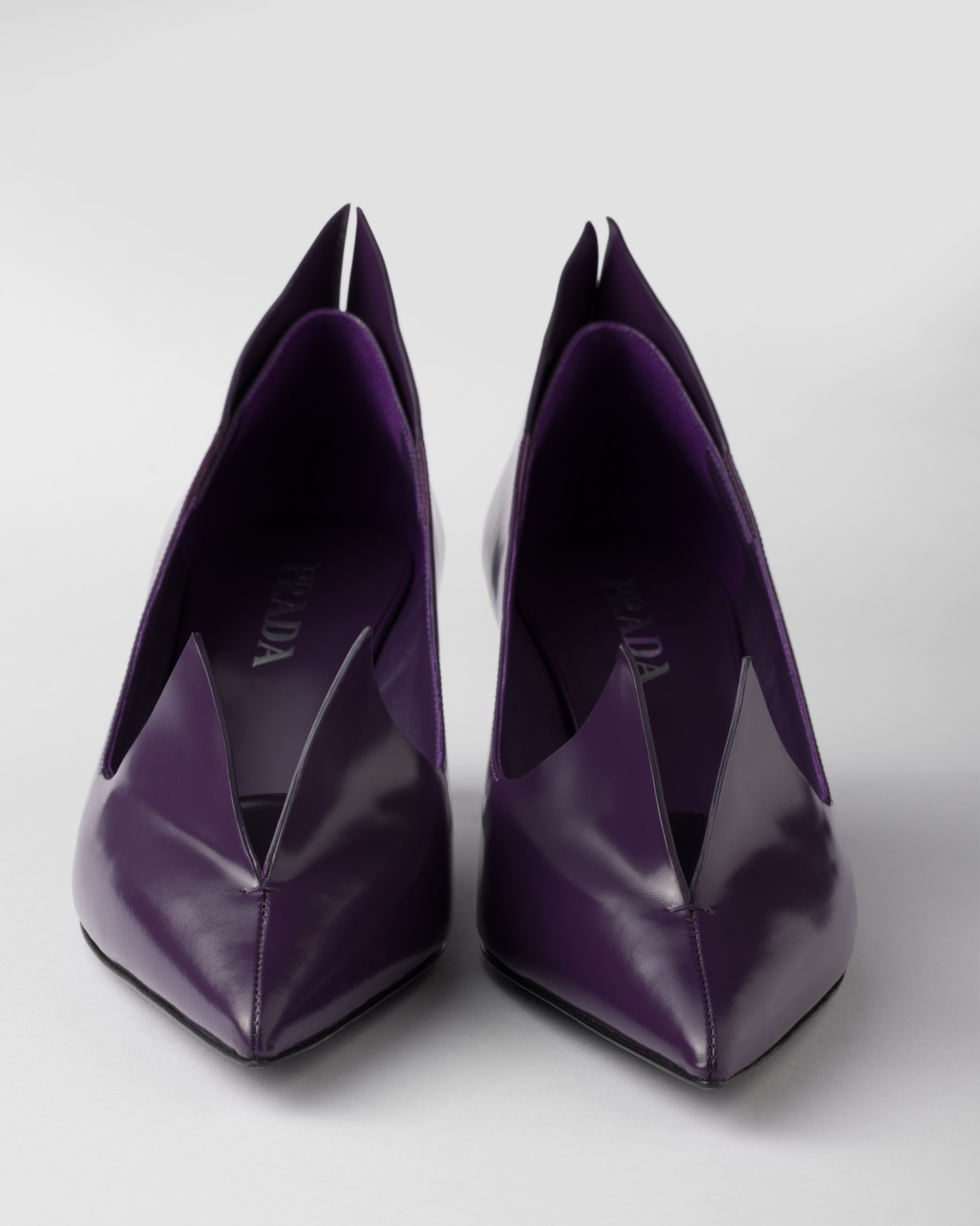 パンプス Prada Purple Leather Pumps Violet Brushed Leather Pumps | PRADA