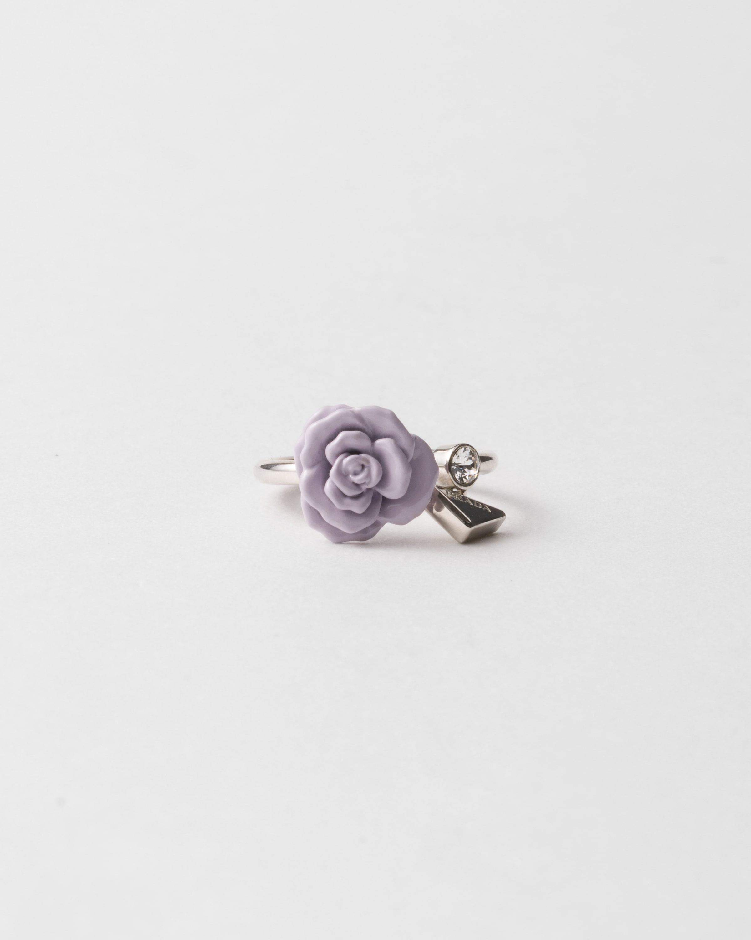 Prada Enamelled Metal Ring In Wisteria