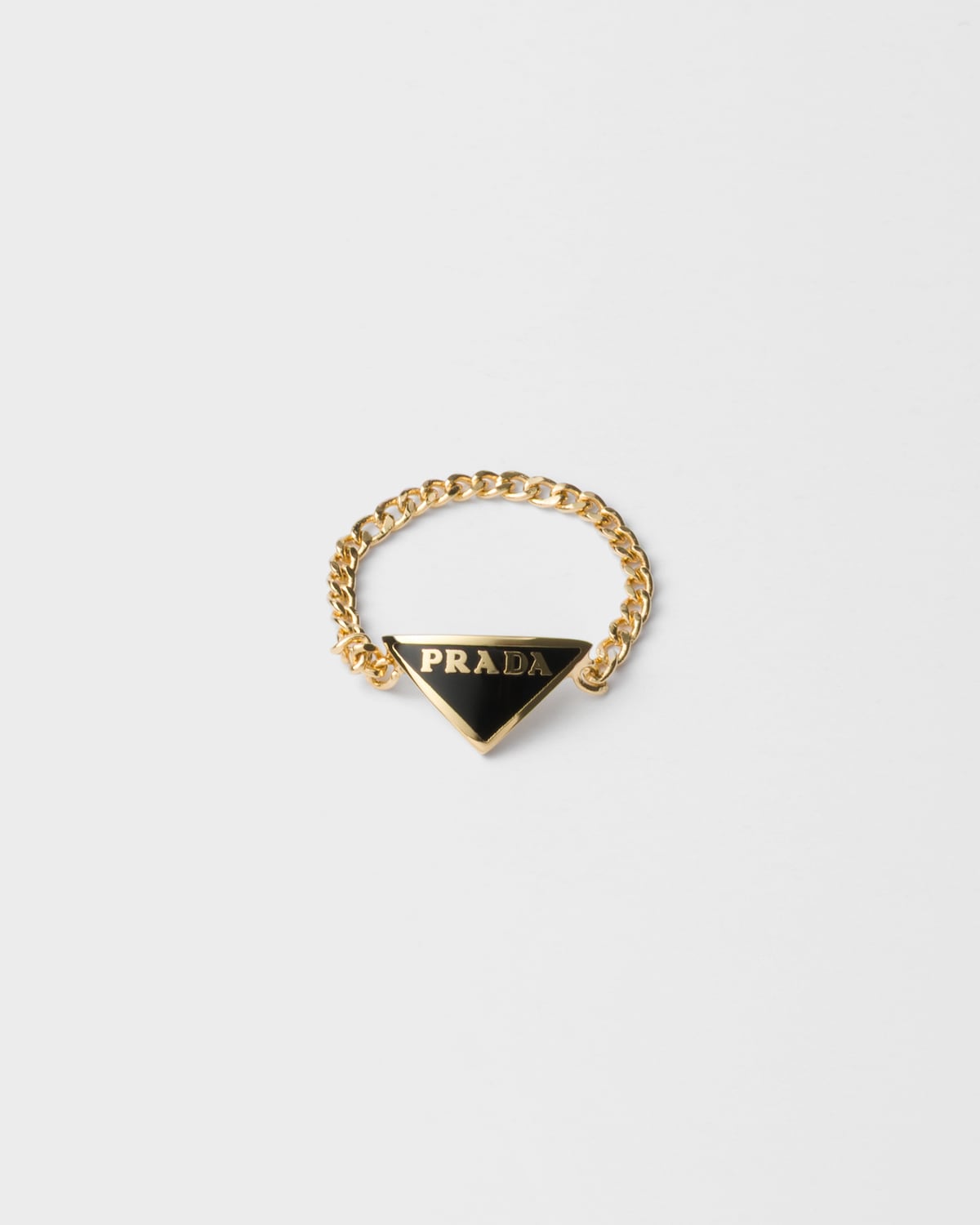 Promise Rings Prada Gold/black Enameled Metal Ring | PRADA