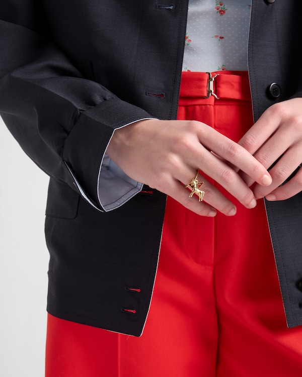 金属和涂珐琅戒指 - 消防车红/金色 金属和涂珐琅戒指 - 消防车红/金色