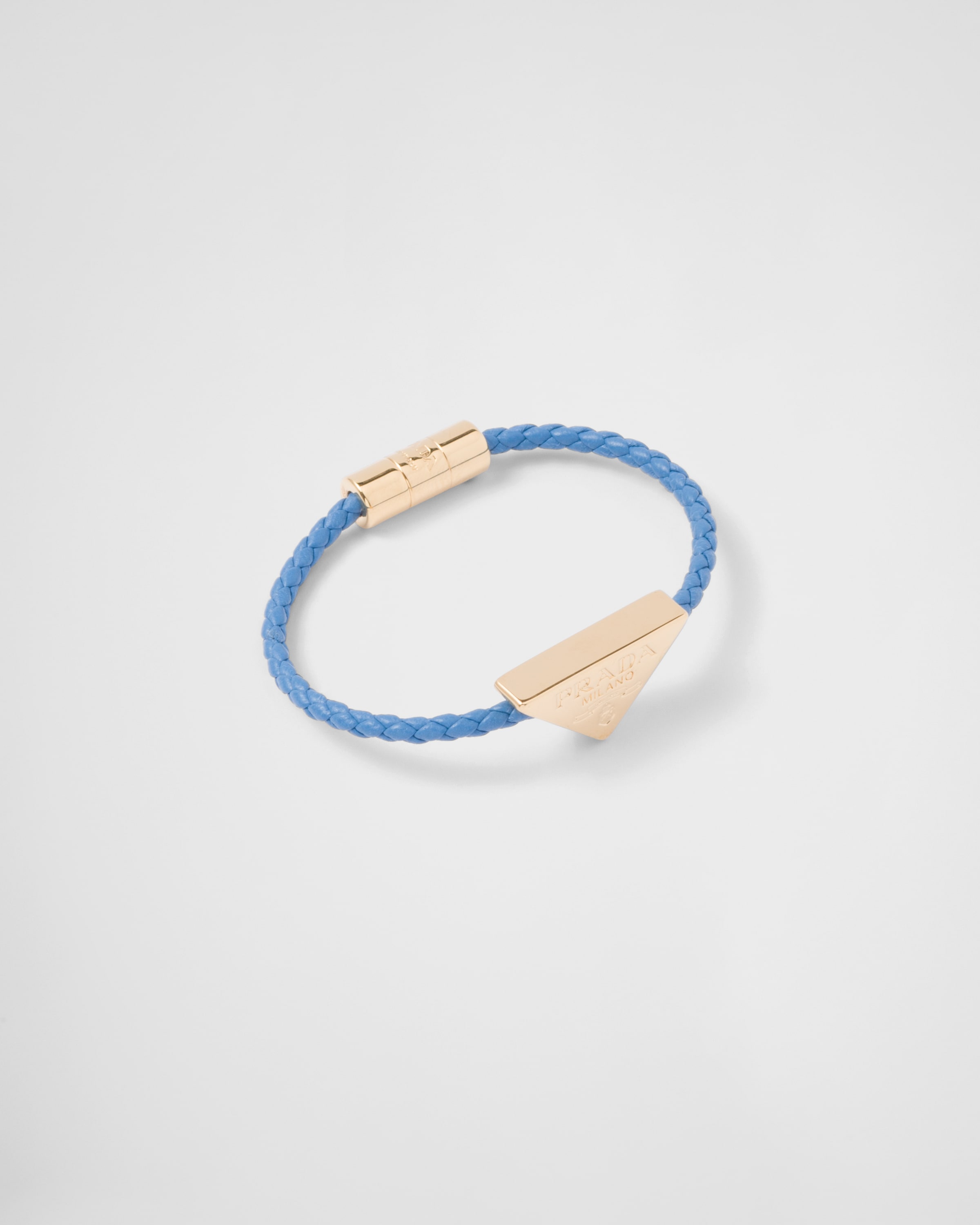 Prada braided hotsell leather bracelet