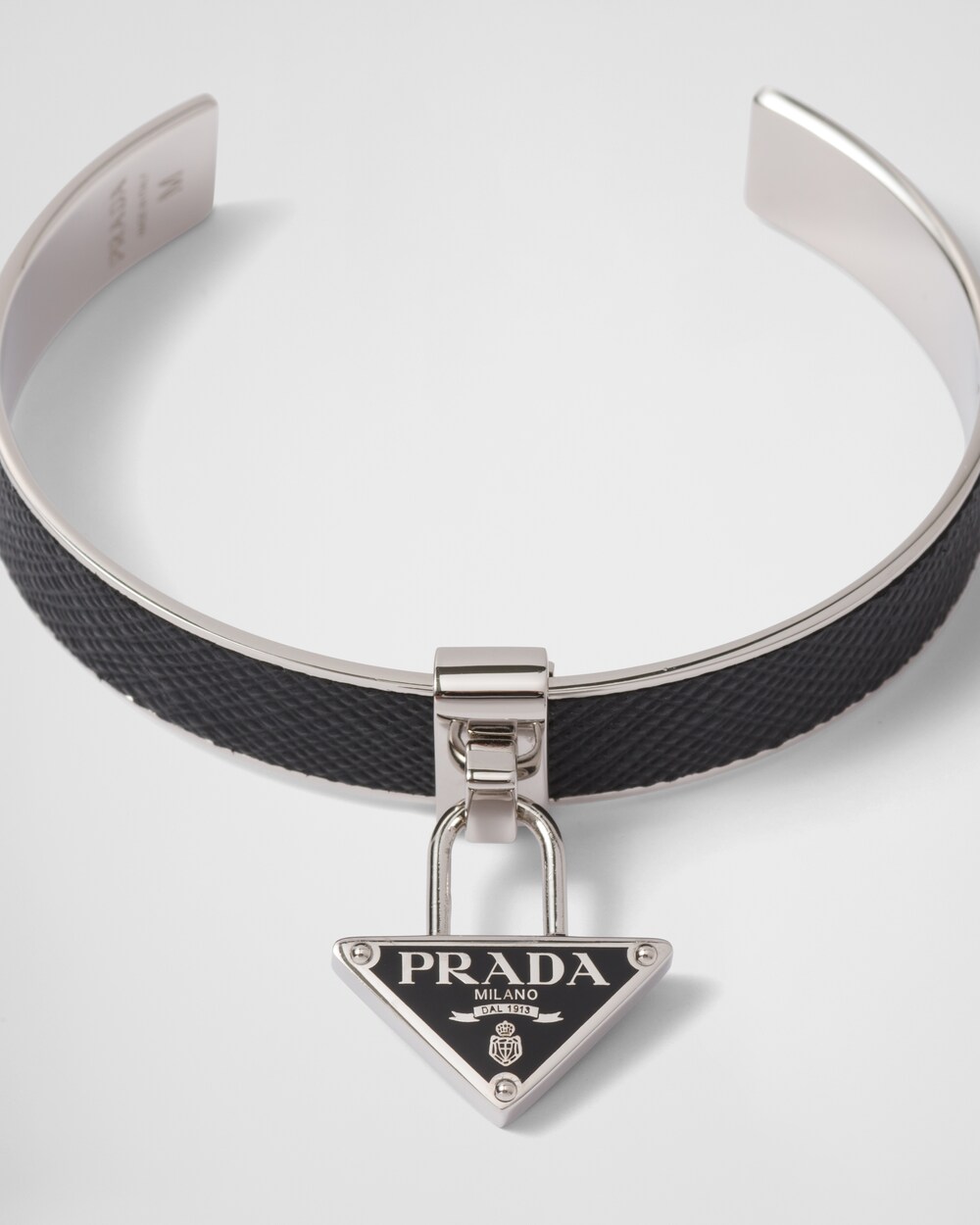 Metal and Saffiano leather bracelet | Prada
