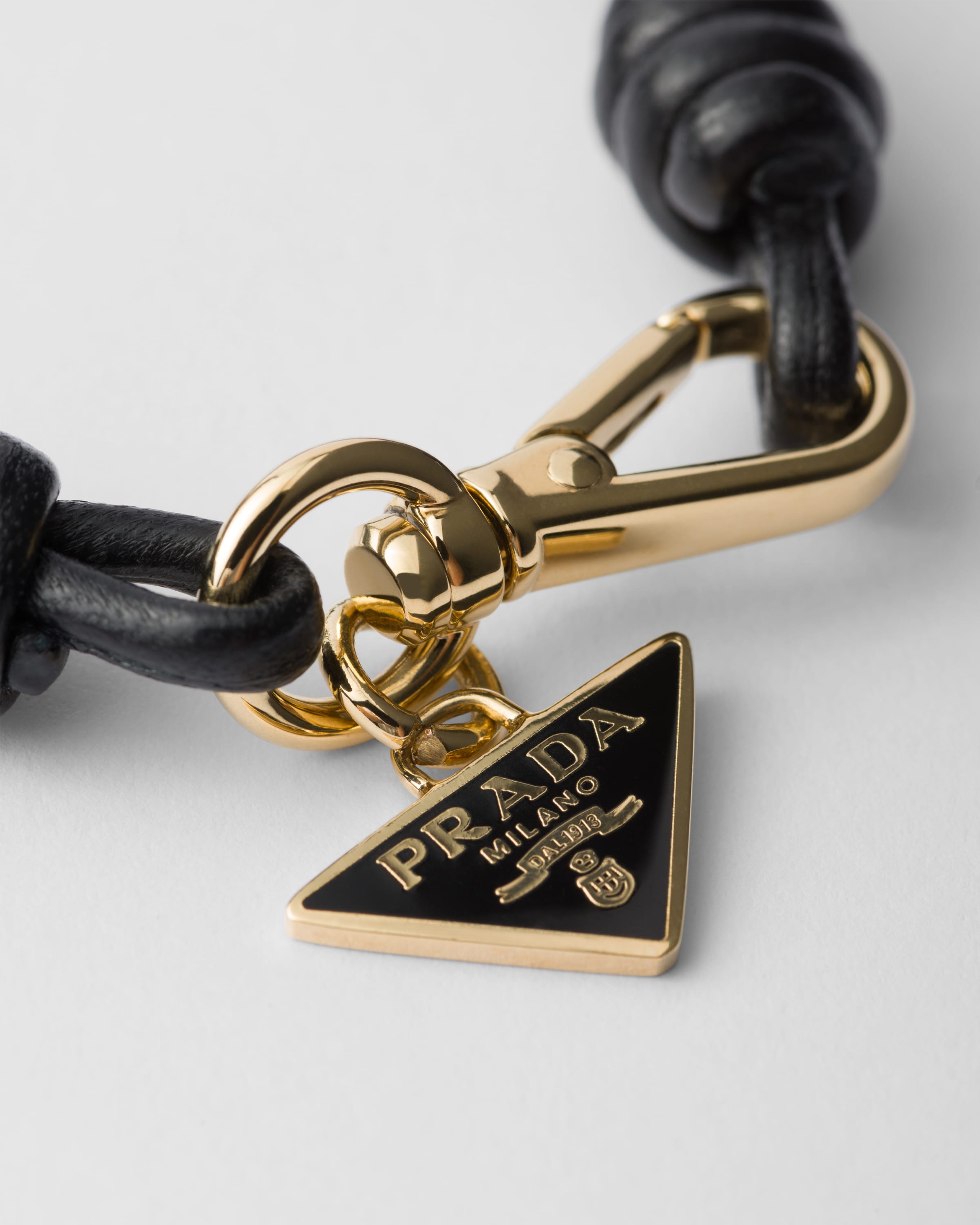 Prada Nappa Leather Bracelet In Black