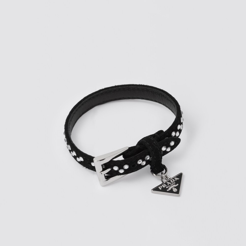 Prada Suede bracelet with crystals 1