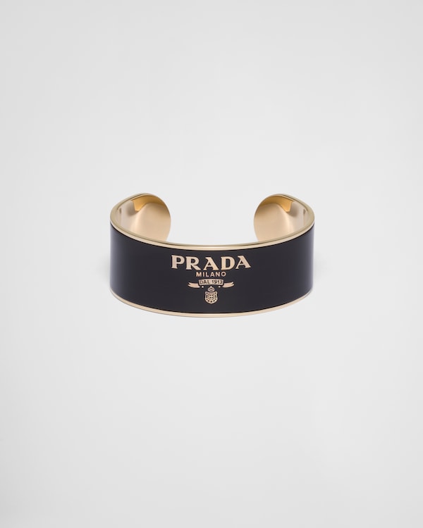 ホワイト/ペタルウッド エナメルメタル ブレスレット | PRADA