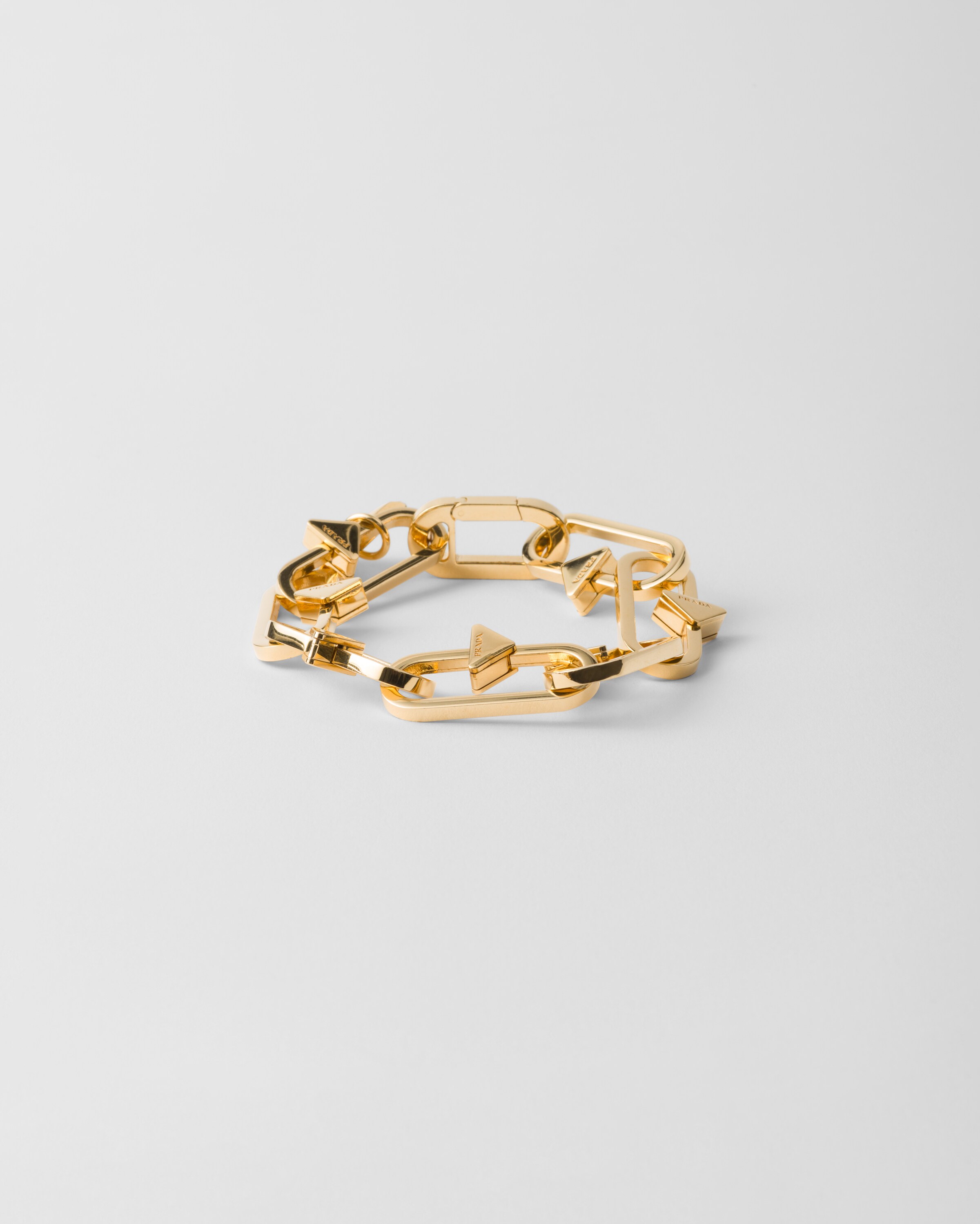 Prada Lobster Claw Bracelet In Gold