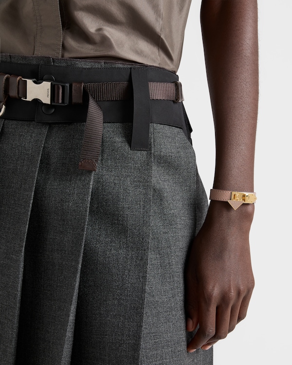 Pulseira em couro Saffiano - Rosa Pó Pulseira em couro Saffiano - Rosa Pó