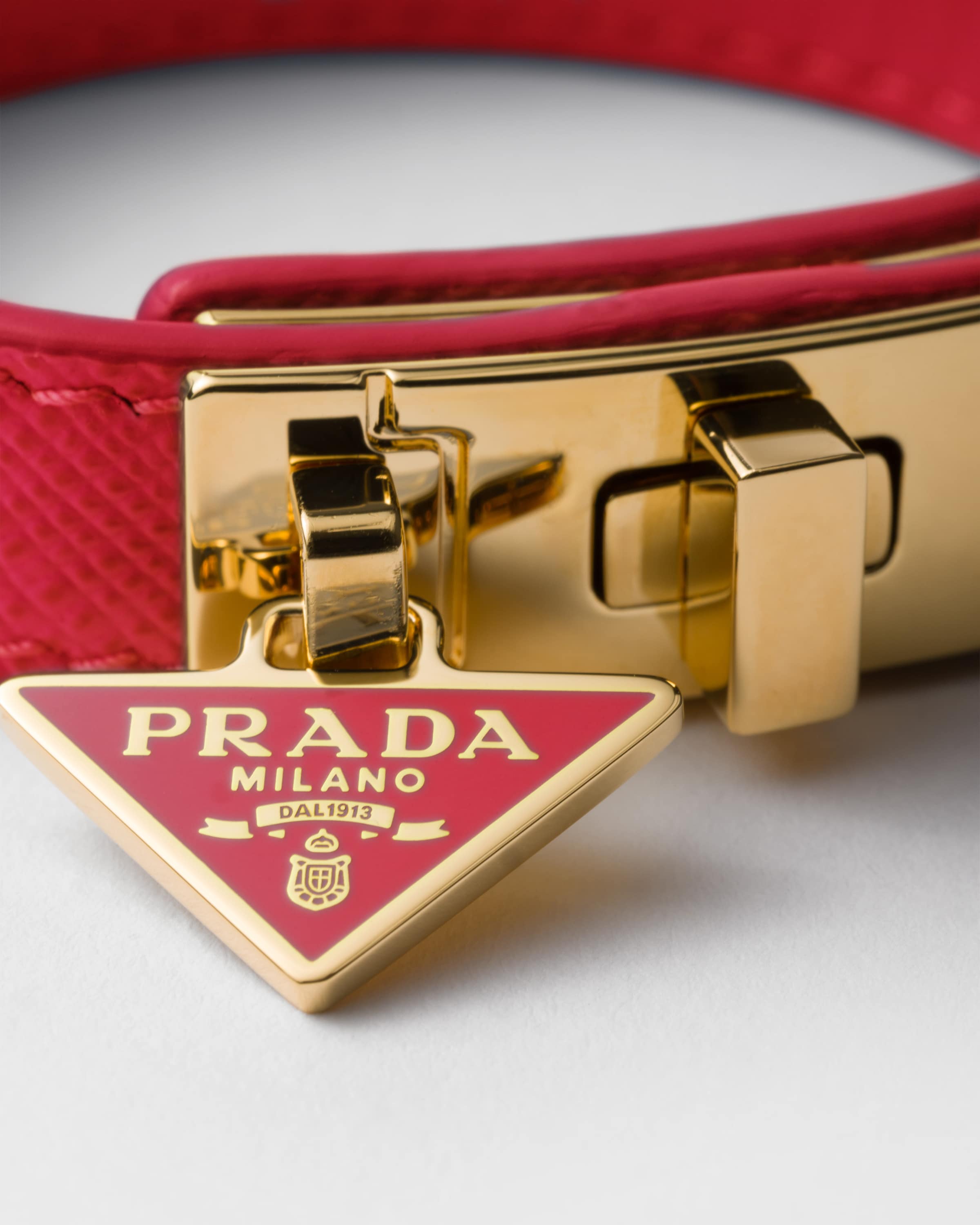 Prada Python Embossed Belt Bracelet in Red Leather for Women Stella McCartney Red/Black Python Embossed Faux Leather  main image 4