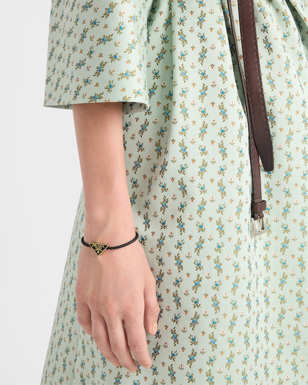 Braided nappa leather bracelet - Black Braided nappa leather bracelet - Black