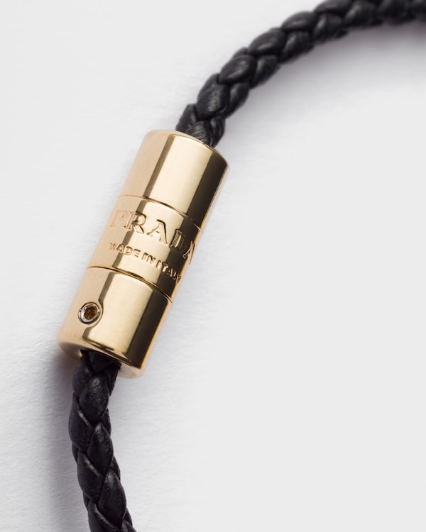 Braided nappa leather bracelet - Black Braided nappa leather bracelet - Black