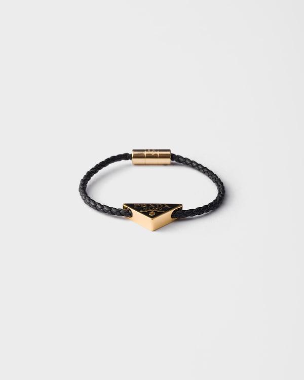 Braided nappa leather bracelet - Black Braided nappa leather bracelet - Black