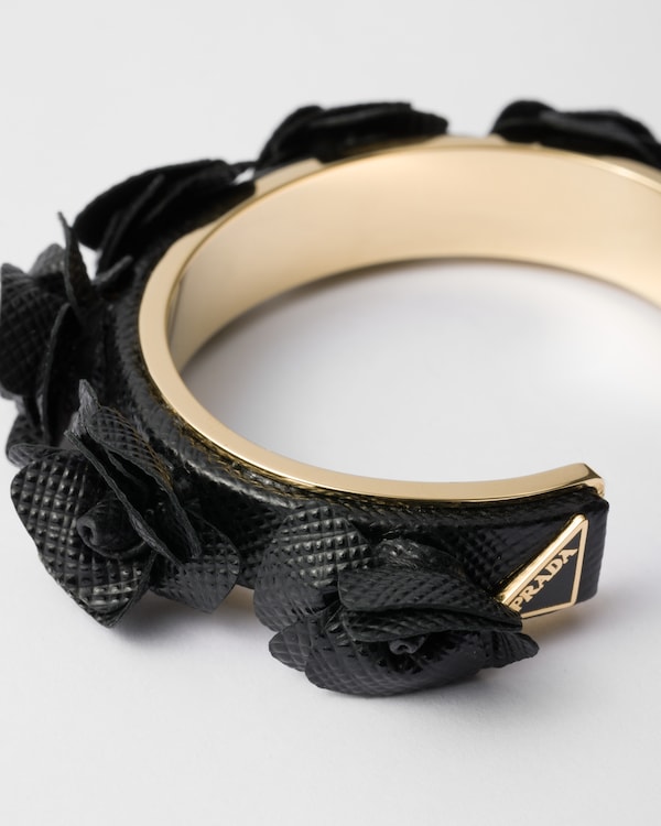 Bracelet en cuir Saffiano et métal Bracelet en cuir Saffiano et métal