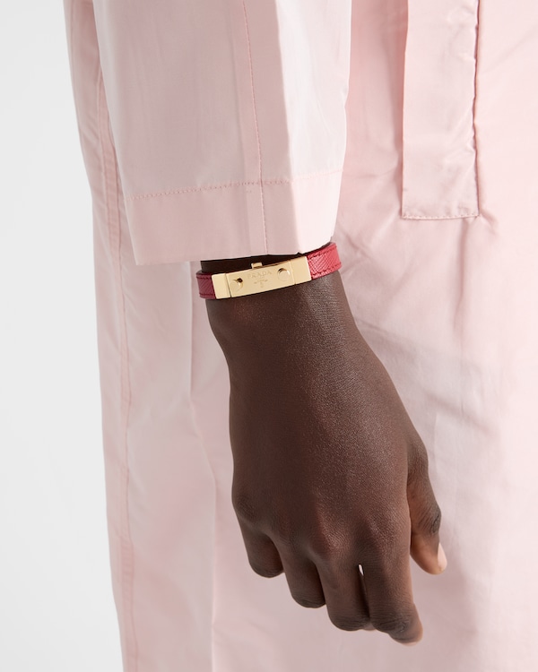 Saffiano leather bracelet - Fiery Red Saffiano leather bracelet - Fiery Red