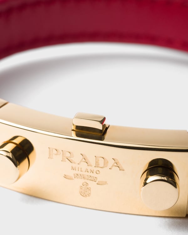Saffiano leather bracelet - Fiery Red Saffiano leather bracelet - Fiery Red