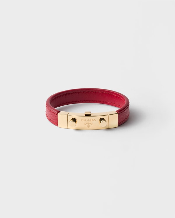 Saffiano leather bracelet - Fiery Red Saffiano leather bracelet - Fiery Red